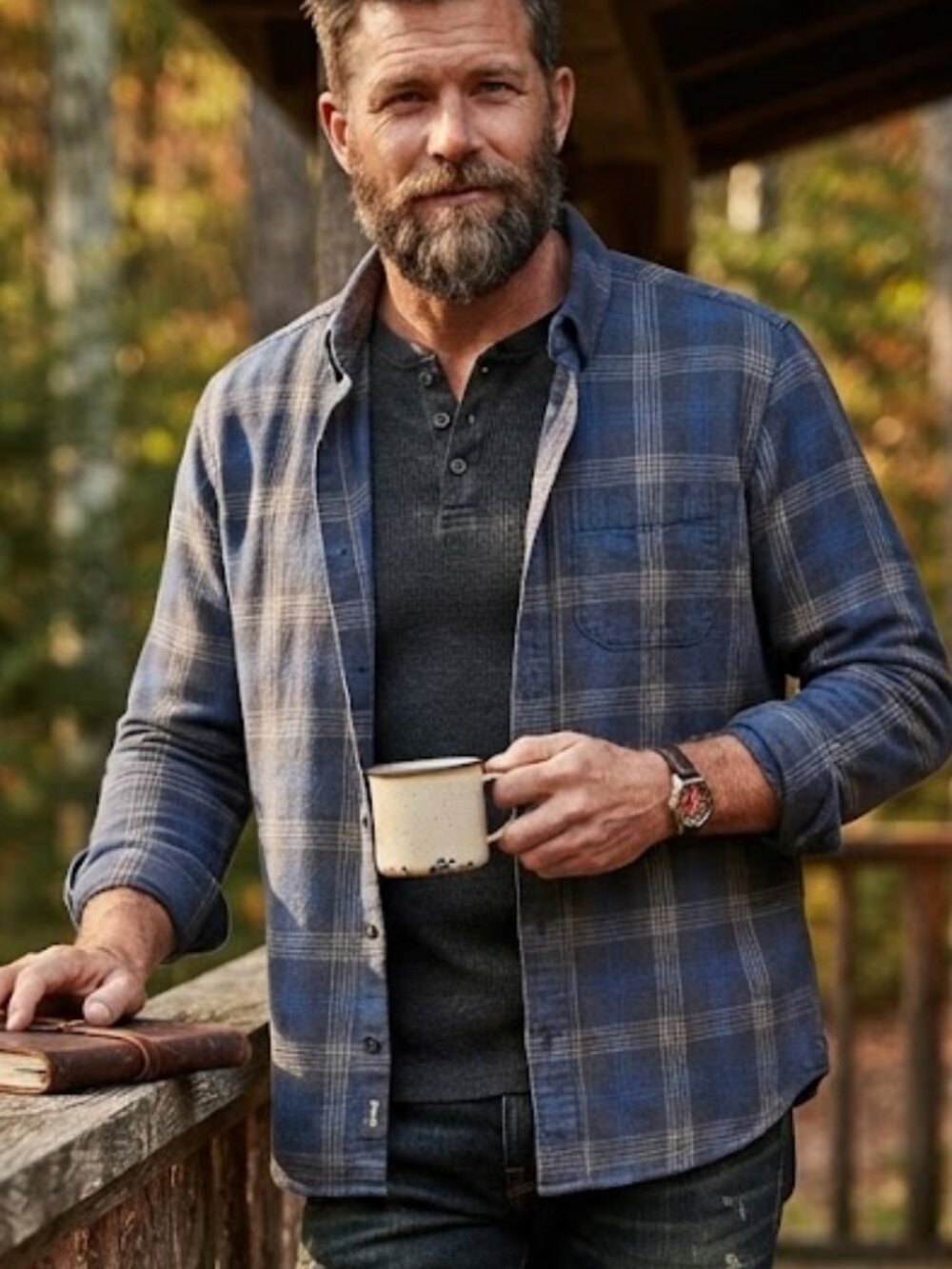 Eddie Bauer Blue Plaid Flannel Shirt Men's Medium M Classic Fit Long Sleeve